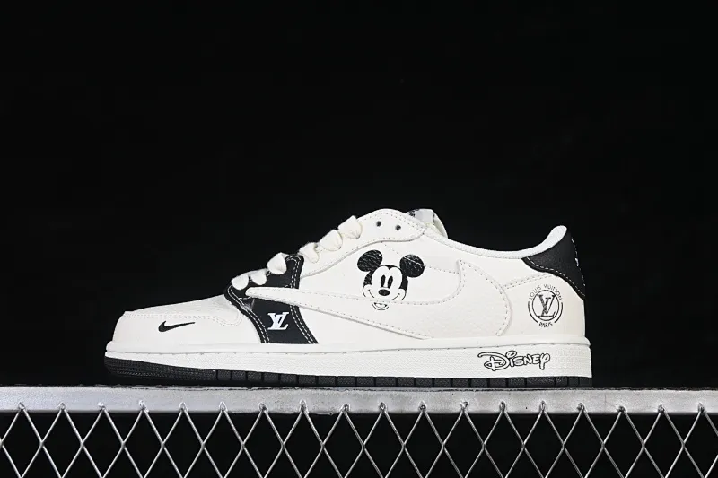 All categories Air Jordan Jordan series basketball shoes Air Jordan 1 Low High-end customized low-top sneakers Travis Scott x Fragment Design x Air Jordan 1 Low OG SP AJ1 Joe 1 Disney White and Black Mickey Mouse Low-top cultural casual sneakers DZ2688-003